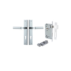 Berlin Lever - Rectangular Backplate Entrance Kit with High Security Lock Chrome Plated / Solid Brass