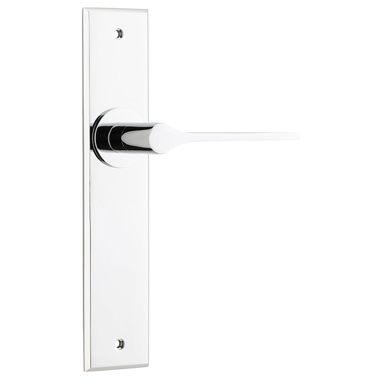 Como Lever - Chamfered Backplate Chrome Plated / Brass