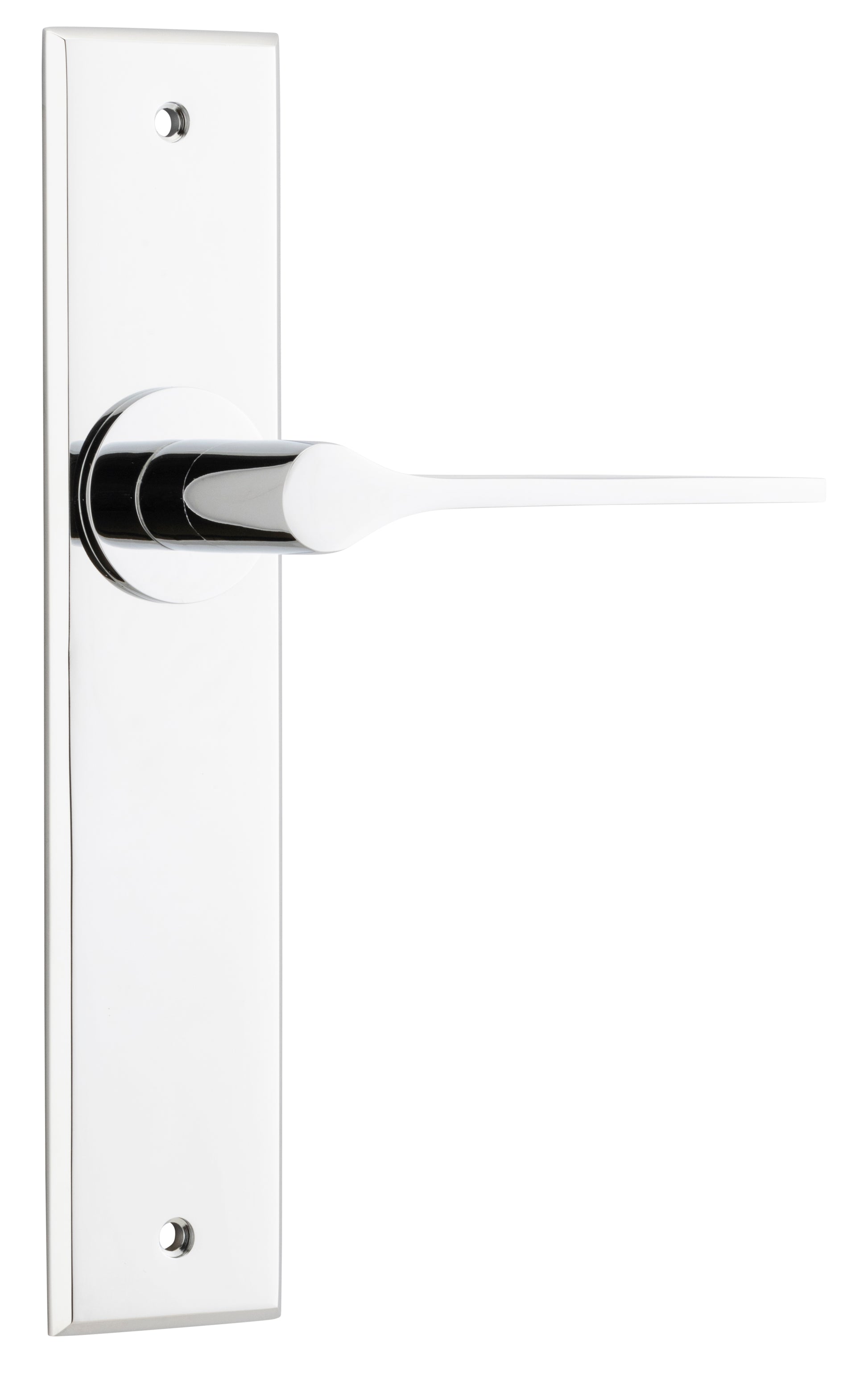 Como Lever - Chamfered Backplate Chrome Plated / Brass