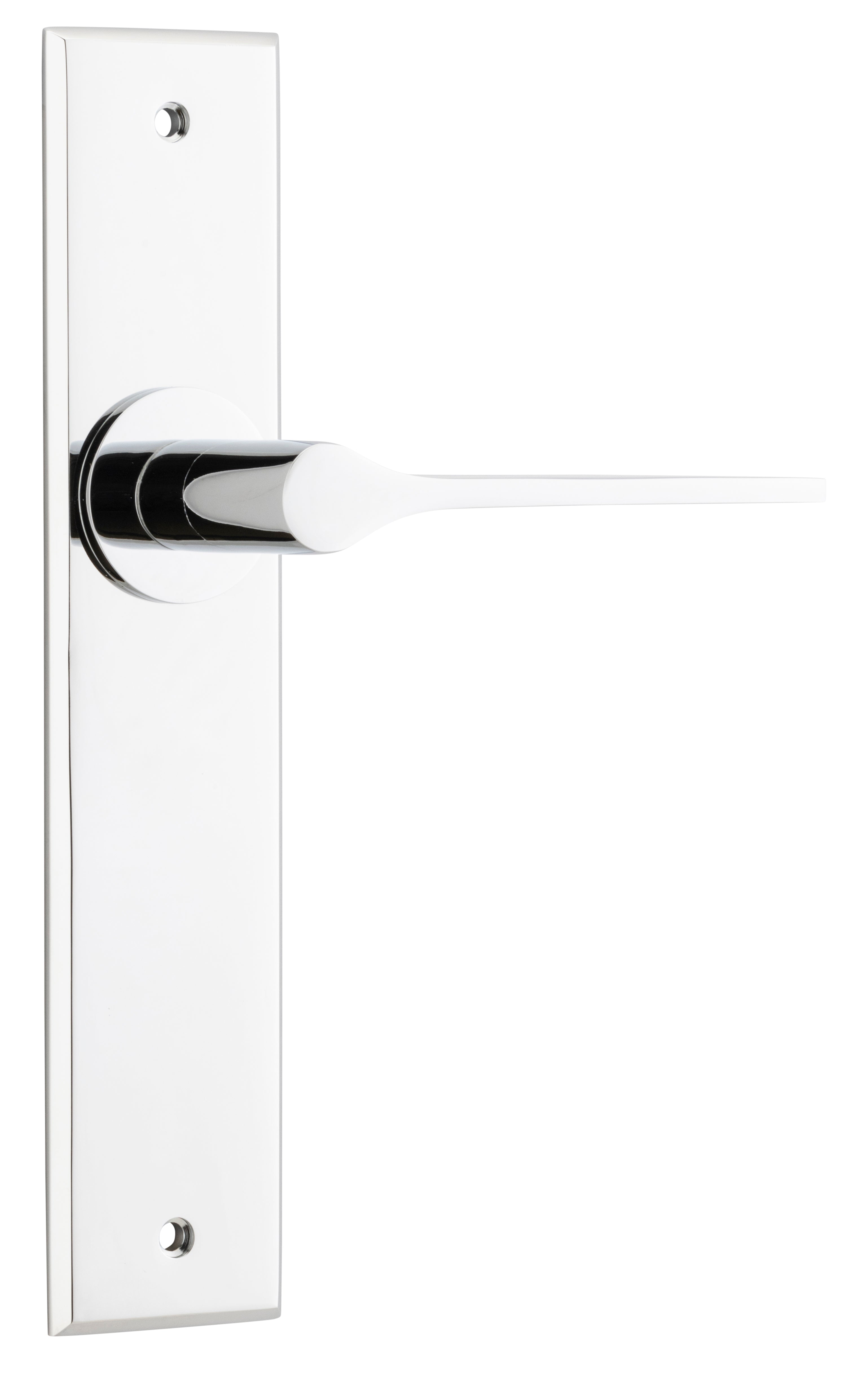Como Lever - Chamfered Backplate Chrome Plated / Brass