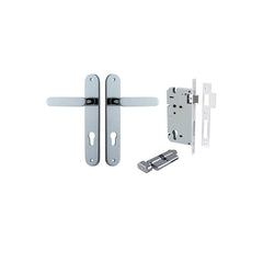 Bronte Lever - Oval Backplate Entrance Kit with High Security Lock Chrome Plated / Solid Brass