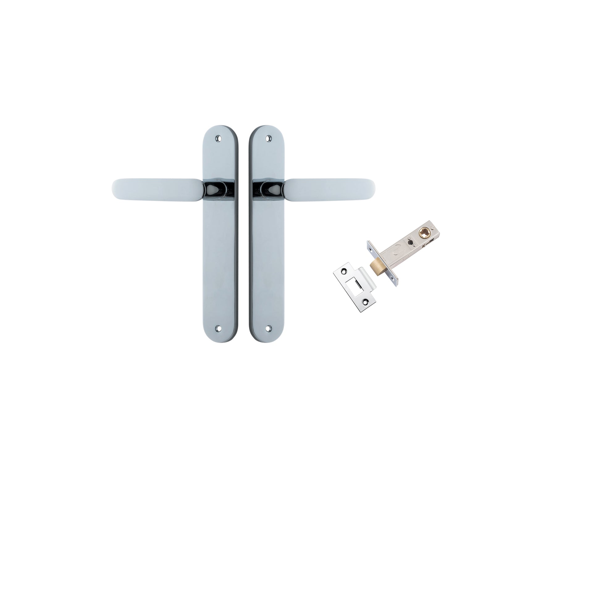 Bronte Lever - Oval Backplate Passage Kit Chrome Plated / Solid Brass