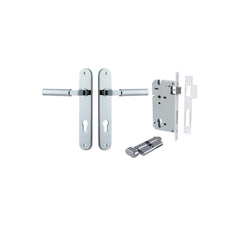 Berlin Lever - Oval Backplate Entrance Kit with High Security Lock Chrome Plated / Solid Brass
