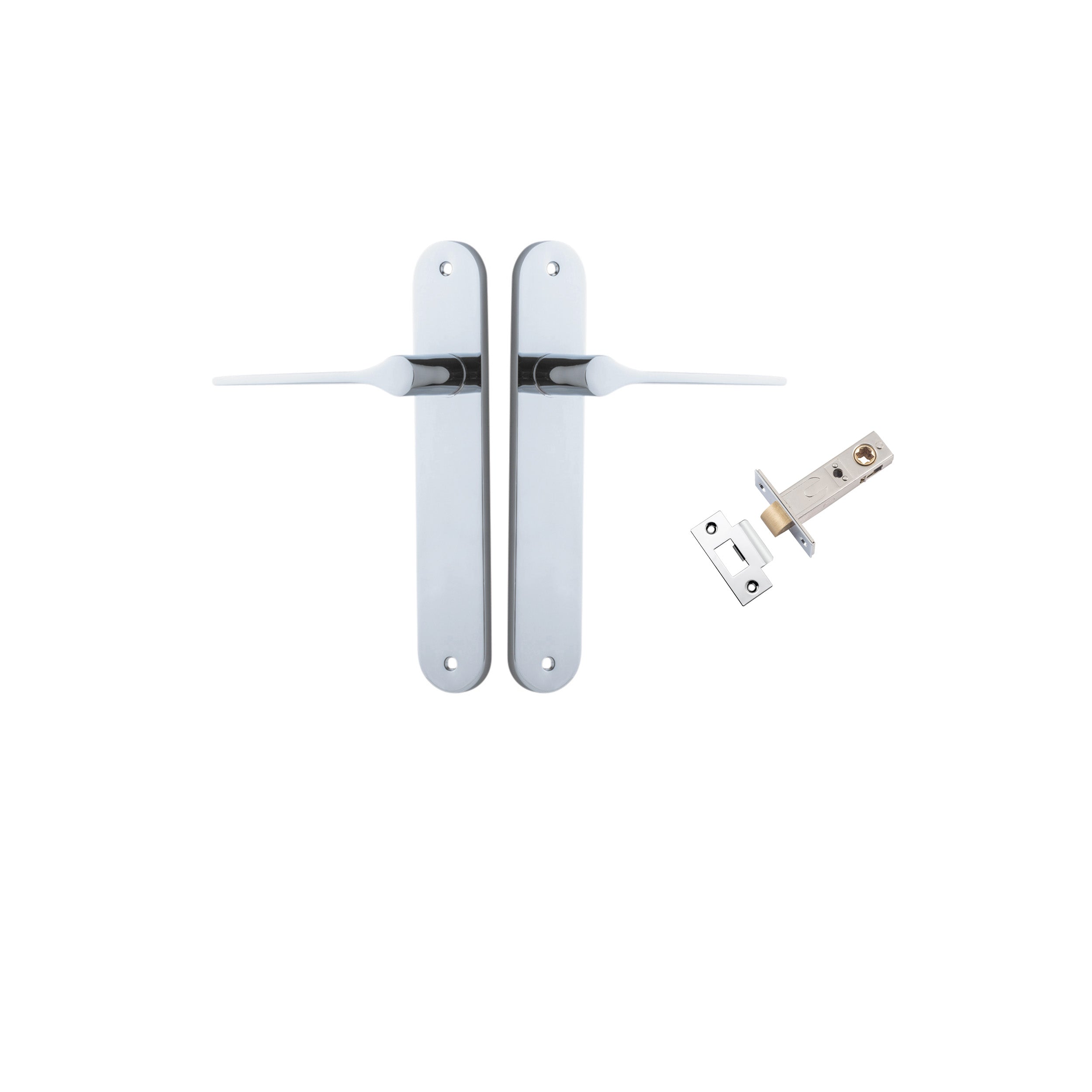 Como Lever - Oval Backplate Passage Kit Chrome Plated / Solid Brass