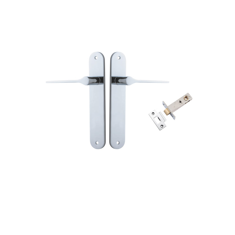 Como Lever - Oval Backplate Passage Kit Chrome Plated / Solid Brass