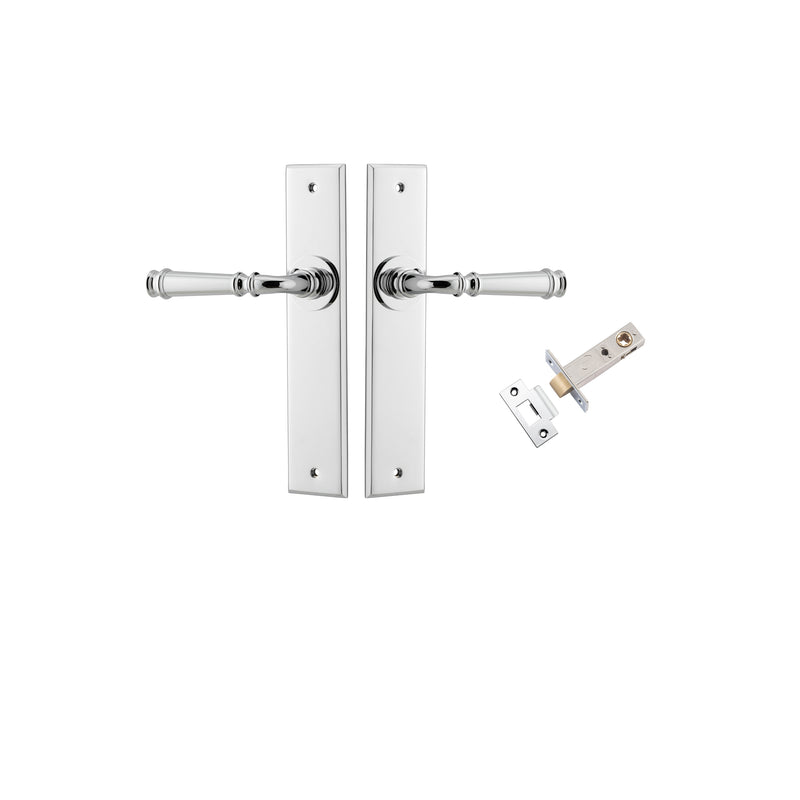 Verona Lever - Chamfered  Backplate Passage Kit Chrome Plated / Solid Brass