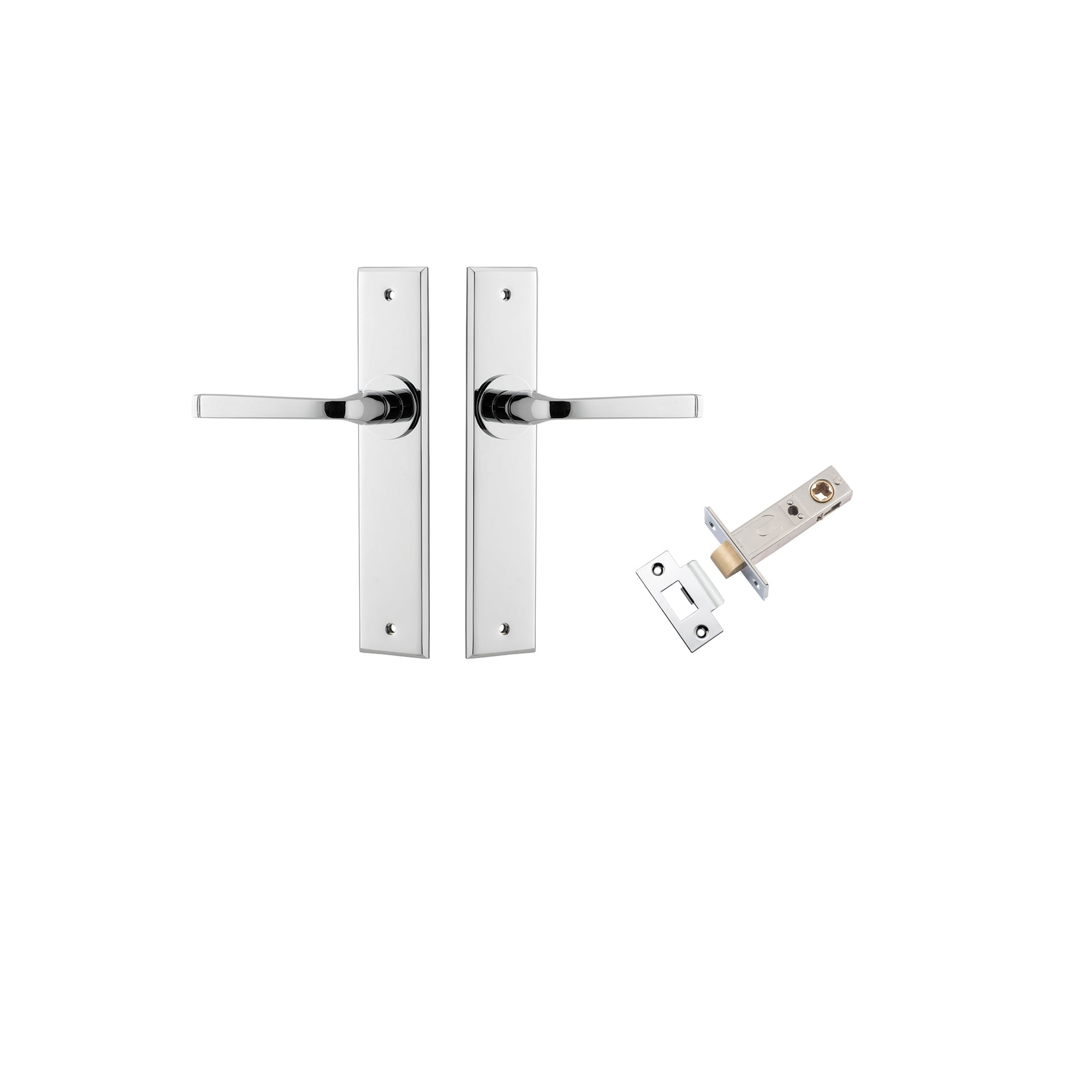 Annecy Lever - Chamfered Backplate Passage Kit Chrome Plated / Solid Brass