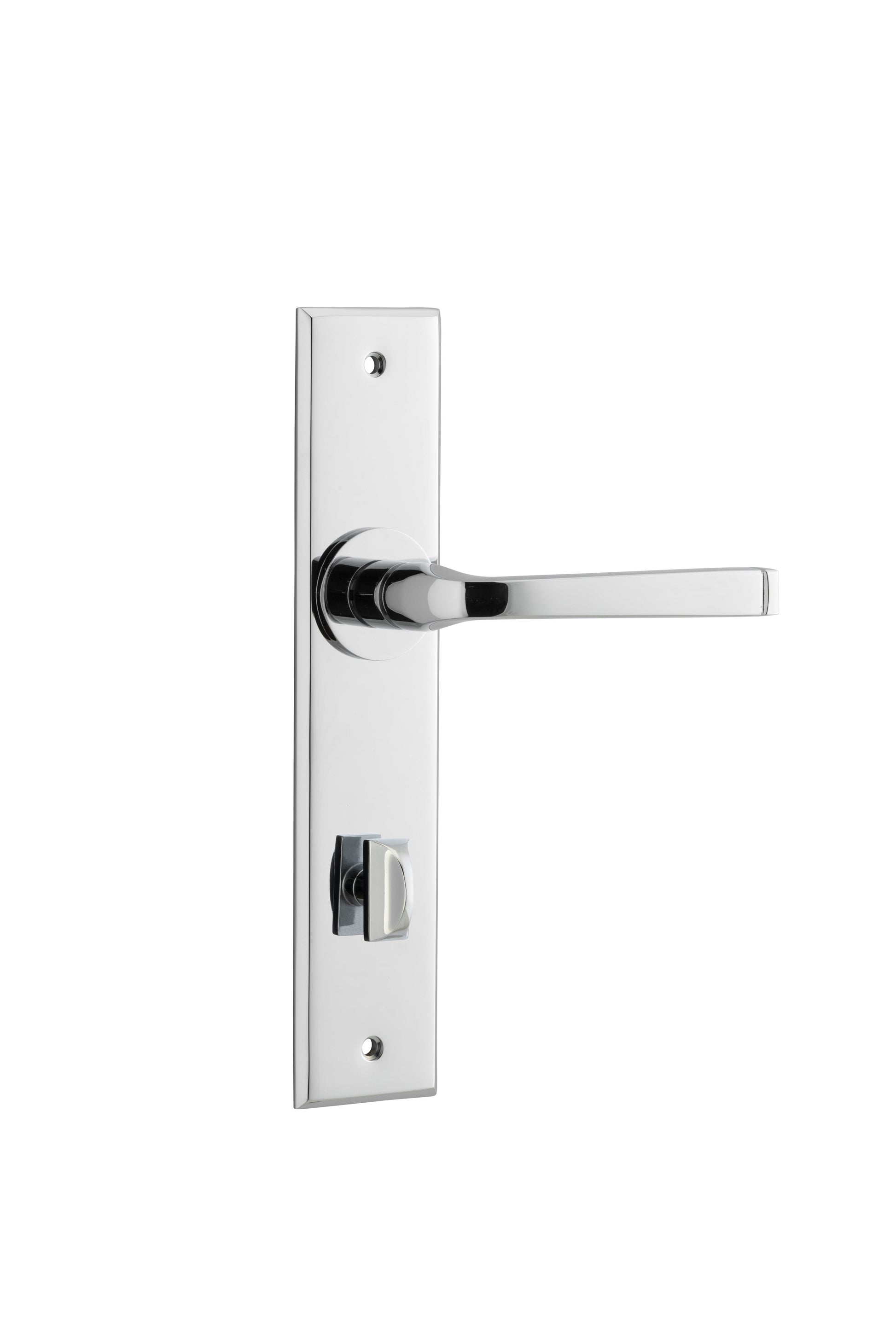 Annecy Lever - Chamfered Backplate (Handles Only) Chrome Plated / Privacy