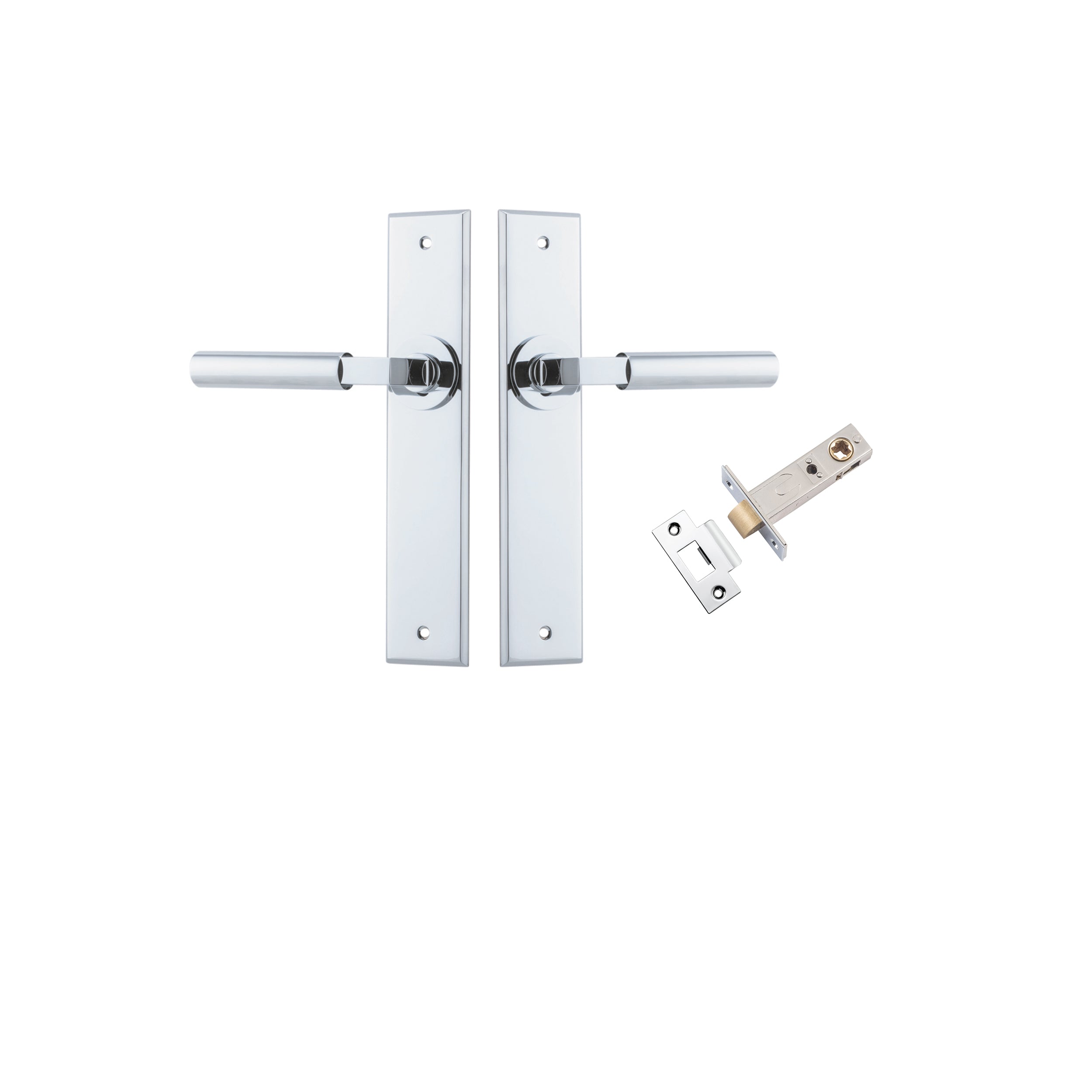 Berlin Lever - Chamfered Backplate Passage Kit Chrome Plated / Solid Brass
