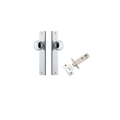 Paddington Knob - Rectangular Backplate Passage Kit Chrome Plated / Solid Brass