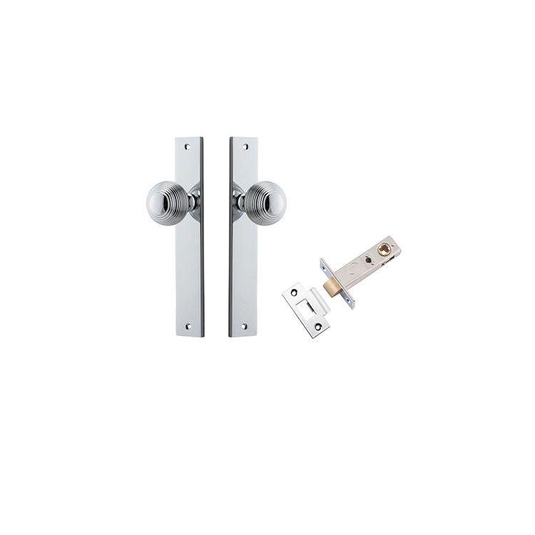 Guildford Knob - Rectangular Backplate Passage Kit Chrome Plated / Solid Brass