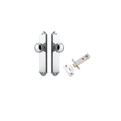 Paddington Knob - Shouldered Backplate Passage Kit Chrome Plated / Solid Brass