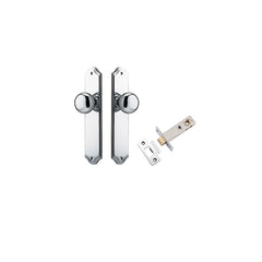 Cambridge Knob - Shouldered Backplate Passage Kit Chrome Plated / Solid Brass