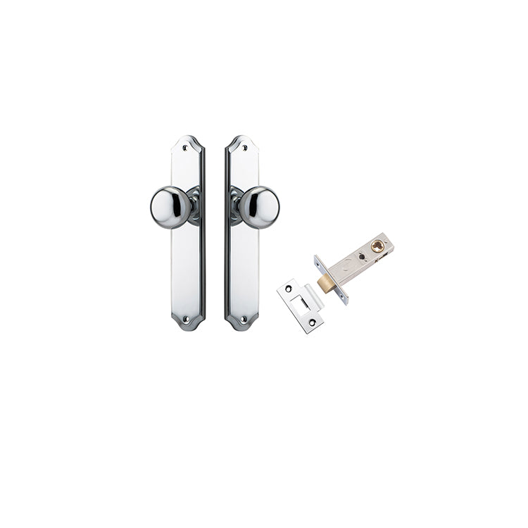 Cambridge Knob - Shouldered Backplate Passage Kit Chrome Plated / Solid Brass
