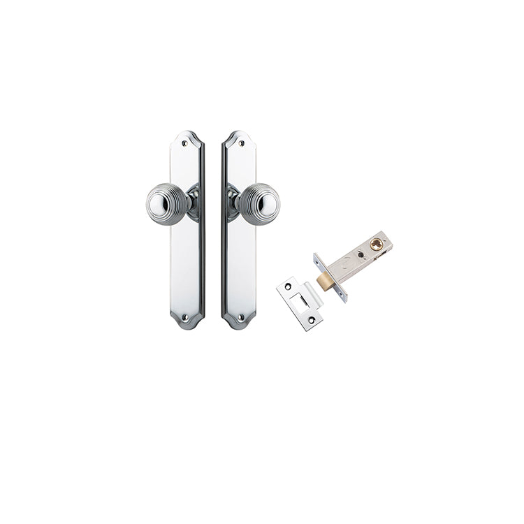 Guildford Knob - Shouldered Backplate Passage Kit Chrome Plated / Solid Brass