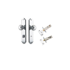 Guildford Knob - Shouldered Backplate Privacy Kit with Privacy Turn Chrome Plated / Solid Brass