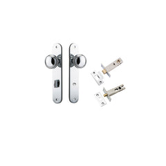 Paddington Knob - Oval Backplate Privacy Kit with Privacy Turn Chrome Plated / Solid Brass