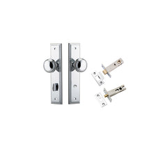 Paddington Knob - Stepped Backplate Privacy Kit with Privacy Turn Chrome Plated / Solid Brass