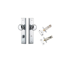 Cambridge Knob - Stepped Backplate Privacy Kit with Privacy Turn Chrome Plated / Solid Brass