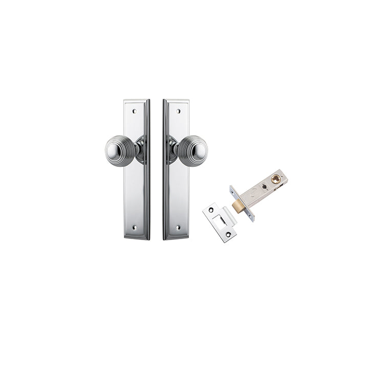 Guildford Knob - Stepped Backplate Passage Kit Chrome Plated / Solid Brass