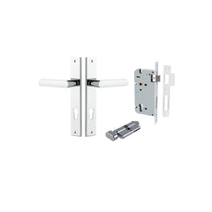 Osaka Lever - Rectangular Backplate Entrance Kit with High Security Lock Chrome Plated / Solid Brass
