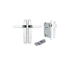 Osaka Lever - Oval Backplate Entrance Kit with High Security Lock Chrome Plated / Solid Brass