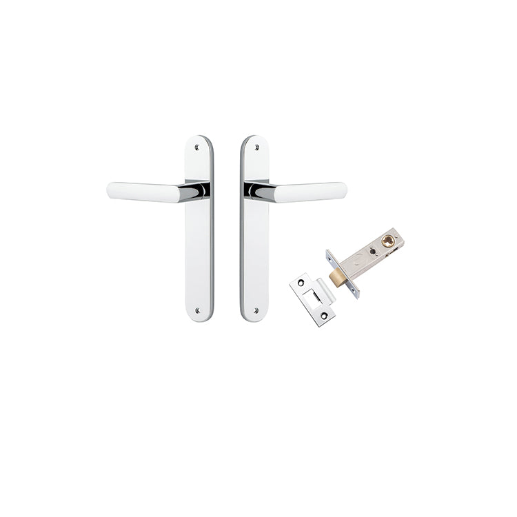 Osaka Lever - Oval Backplate Passage Kit Chrome Plated / Solid Brass