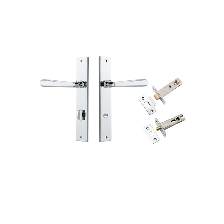 Copenhagen Lever - Rectangular Backplate Privacy Kit with Privacy Turn Chrome Plated / Solid Brass