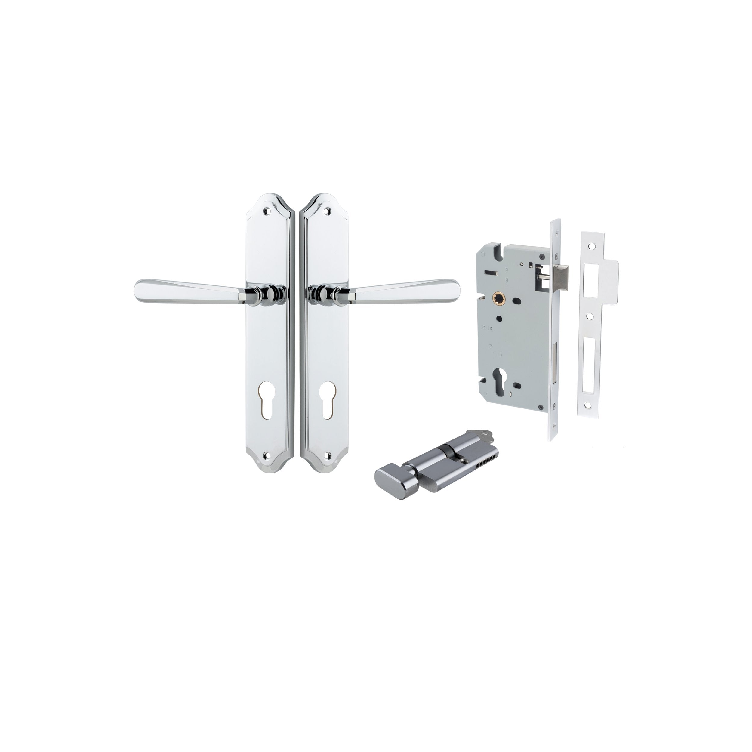 Copenhagen Lever - Shouldered Backplate Entrance Kit with High Security Lock