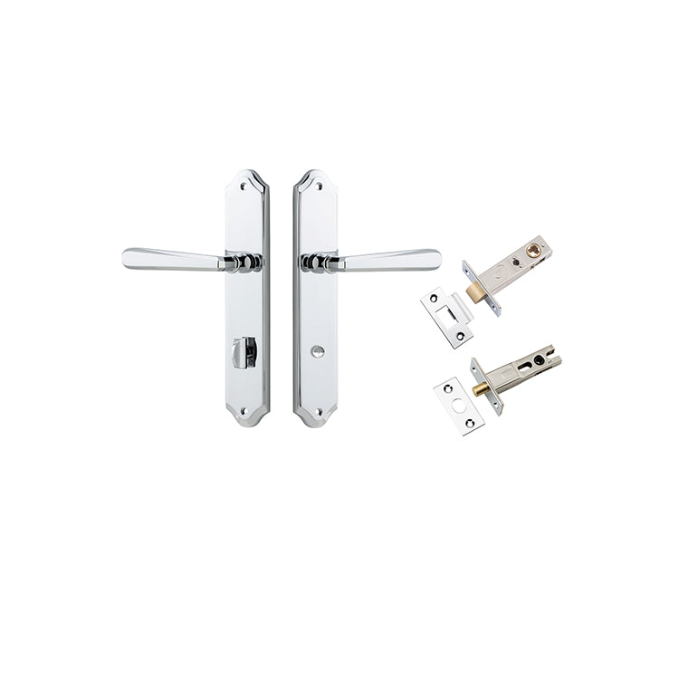 Copenhagen Lever - Shouldered Backplate Privacy Kit with Privacy Turn Chrome Plated / Solid Brass