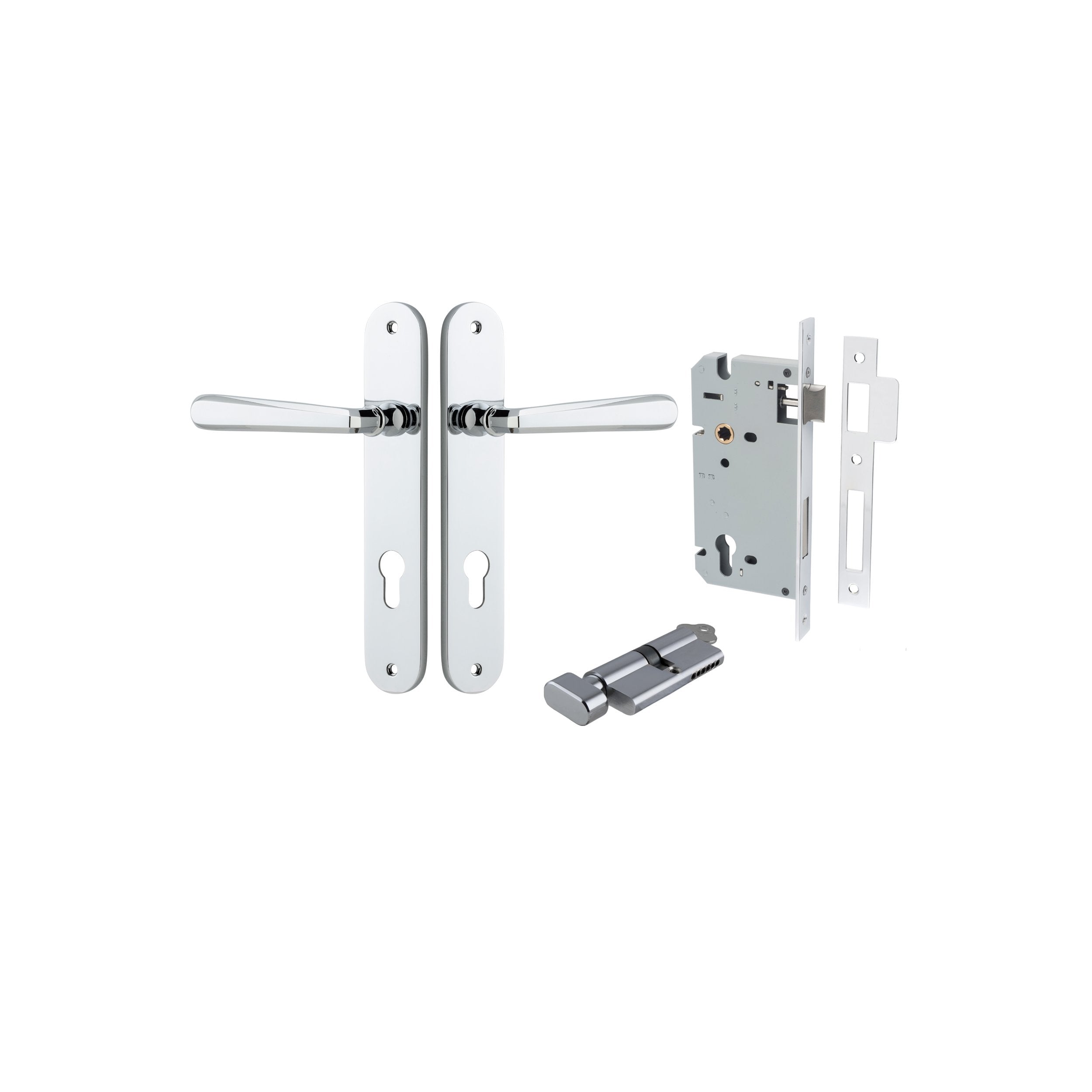 Copenhagen Lever - Oval Backplate Entrance Kit with High Security Lock