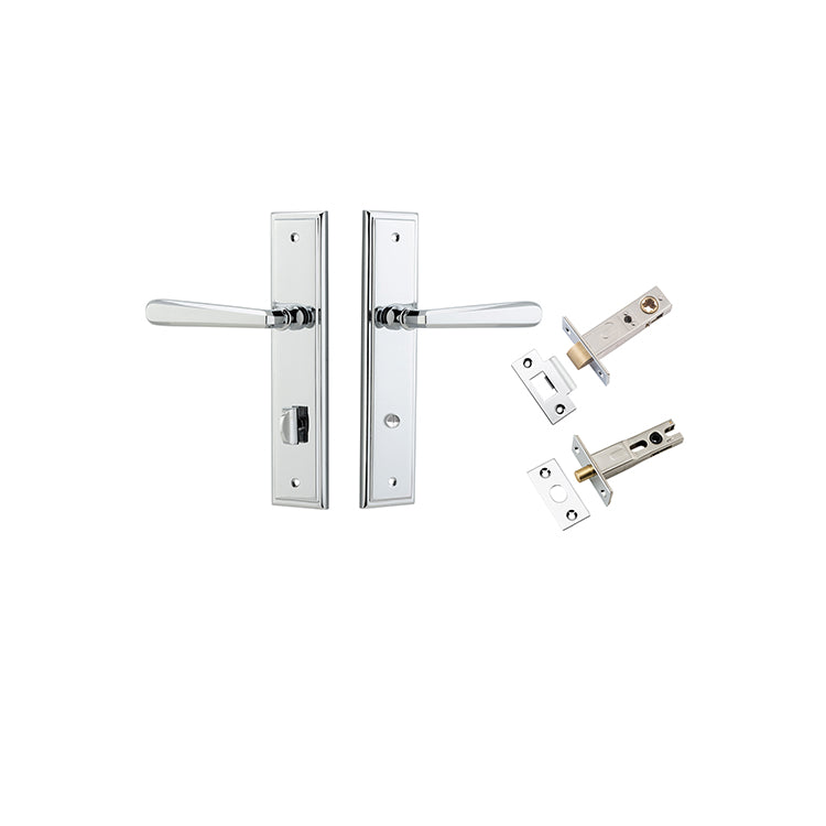 Copenhagen Lever - Steppedd Backplate Privacy Kit with Privacy Turn Chrome Plated / Solid Brass