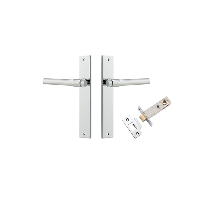 Helsinki Lever - Rectangular Backplate Passage Kit Chrome Plated / Solid Brass