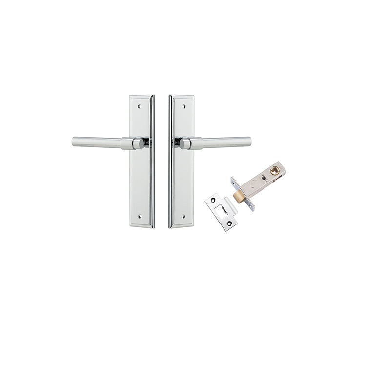 Helsinki Lever - Stepped Backplate Passage Kit Chrome Plated / Solid Brass