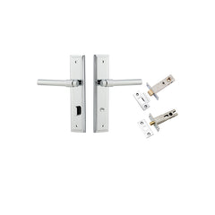Helsinki Lever - Stepped Backplate Privacy Kit with Privacy Turn Chrome Plated / Solid Brass