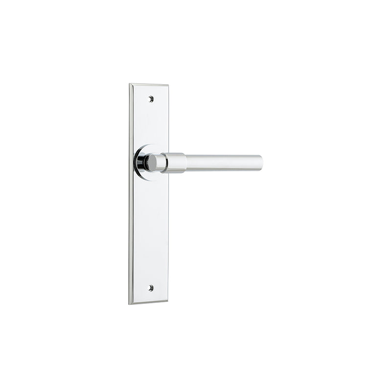 Helsinki Lever - Chamfered Backplate Chrome Plated / Solid Brass