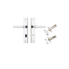Helsinki Lever - Chamfered Backplate Privacy Kit with Privacy Turn Chrome Plated / Solid Brass