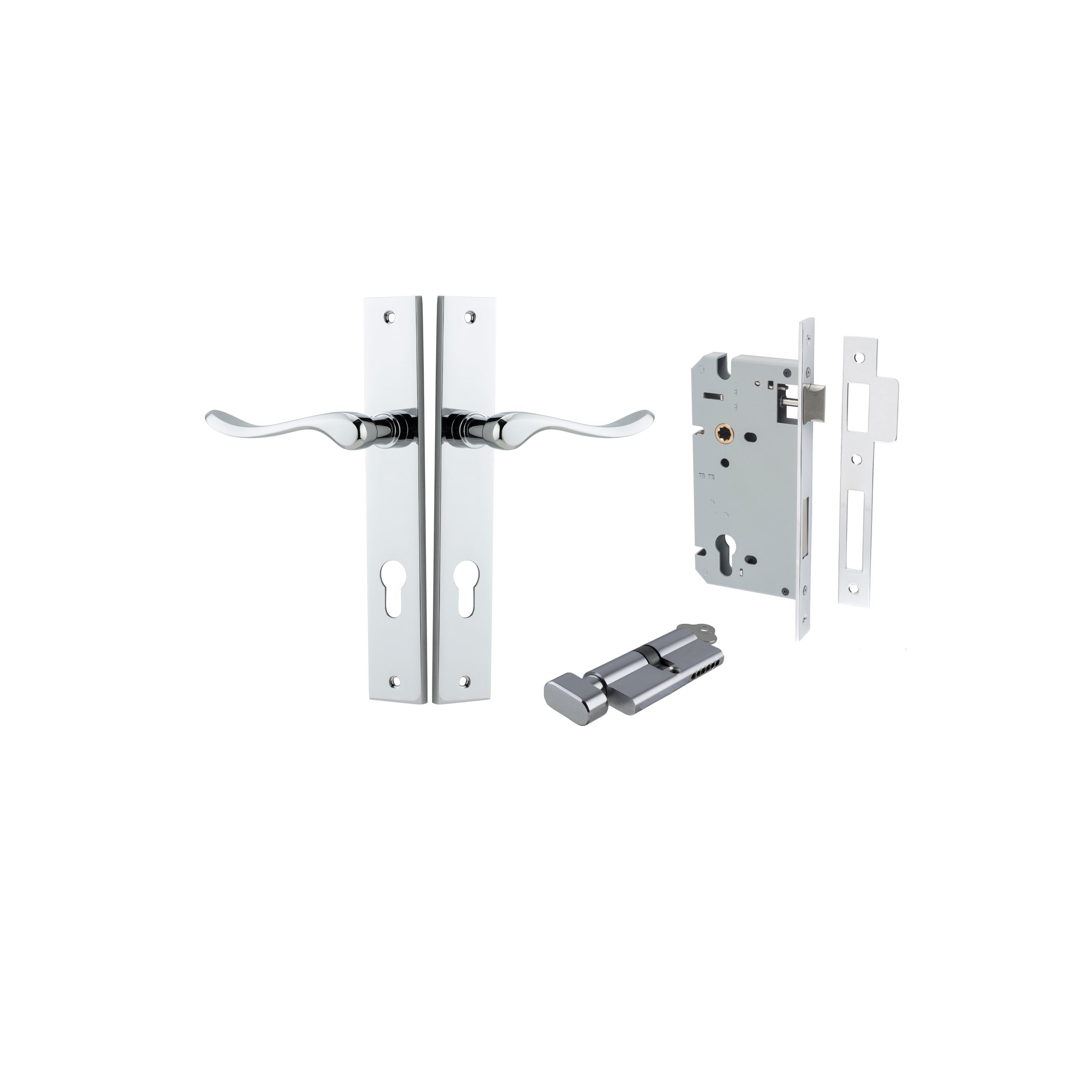 Stirling Lever - Rectangular Backplate Entrance Kit with High Security Lock