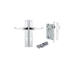 Stirling Lever - Rectangular Backplate Entrance Kit with High Security Lock Chrome Plated / Solid Brass