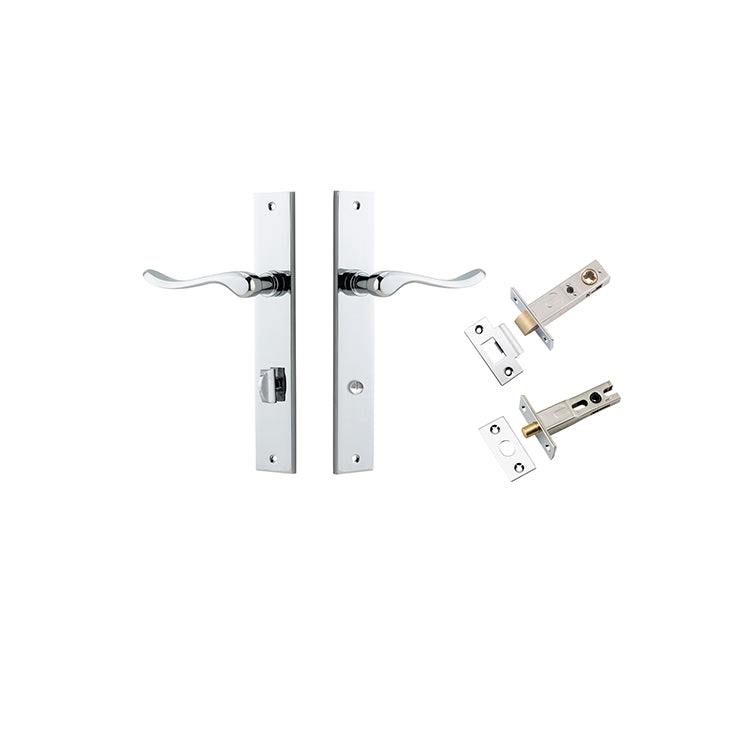 Stirling Lever - Rectangular Backplate Privacy Kit with Privacy Turn Chrome Plated / Solid Brass