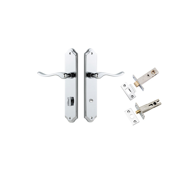 Stirling Lever - Shouldered Backplate Privacy Kit with Privacy Turn Chrome Plated / Solid Brass