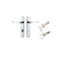 Stirling Lever - Oval Backplate Privacy Kit with Privacy Turn Chrome Plated / Solid Brass