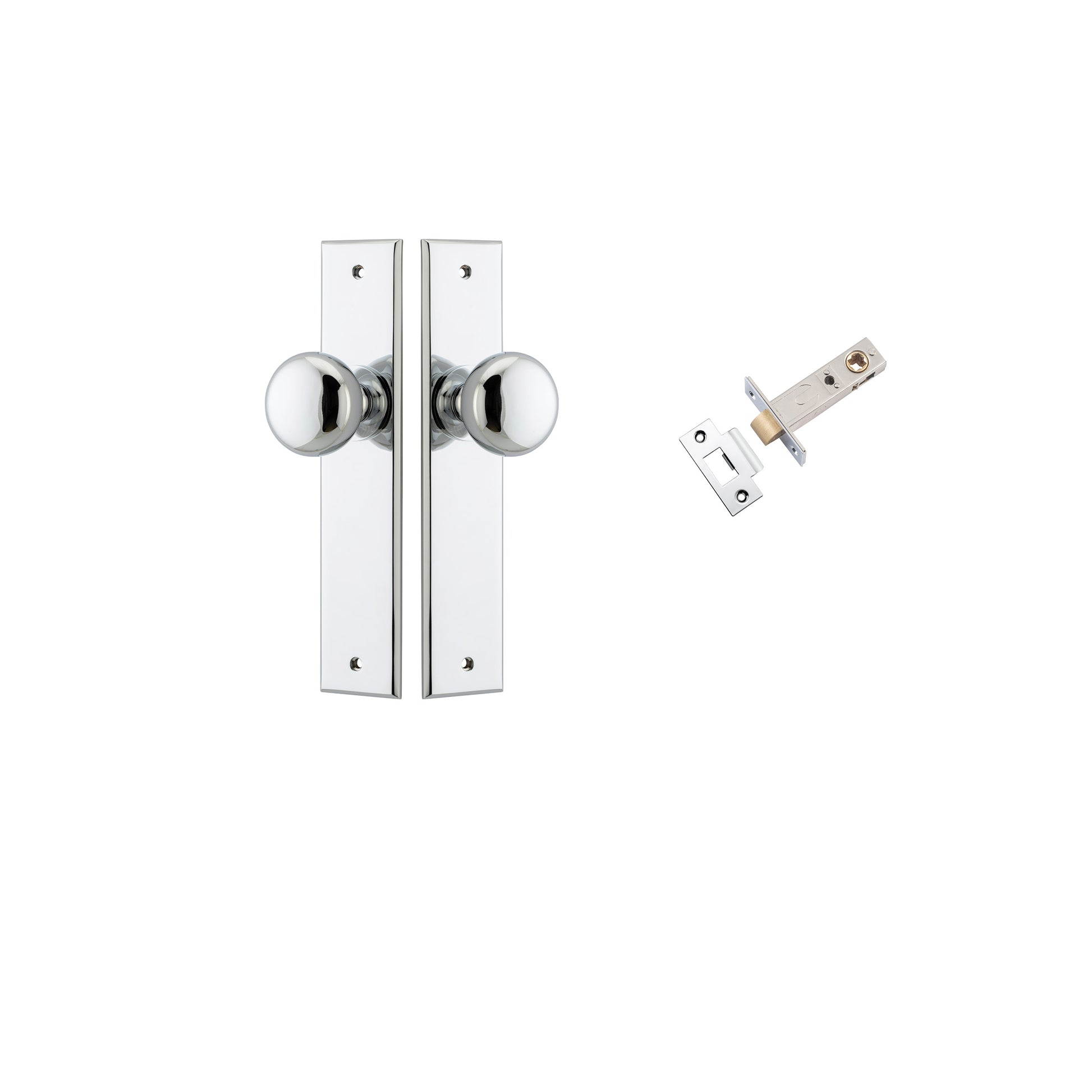 Cambridge  Knob - Chamfered Backplate Passage Kit Chrome Plated / Solid Brass