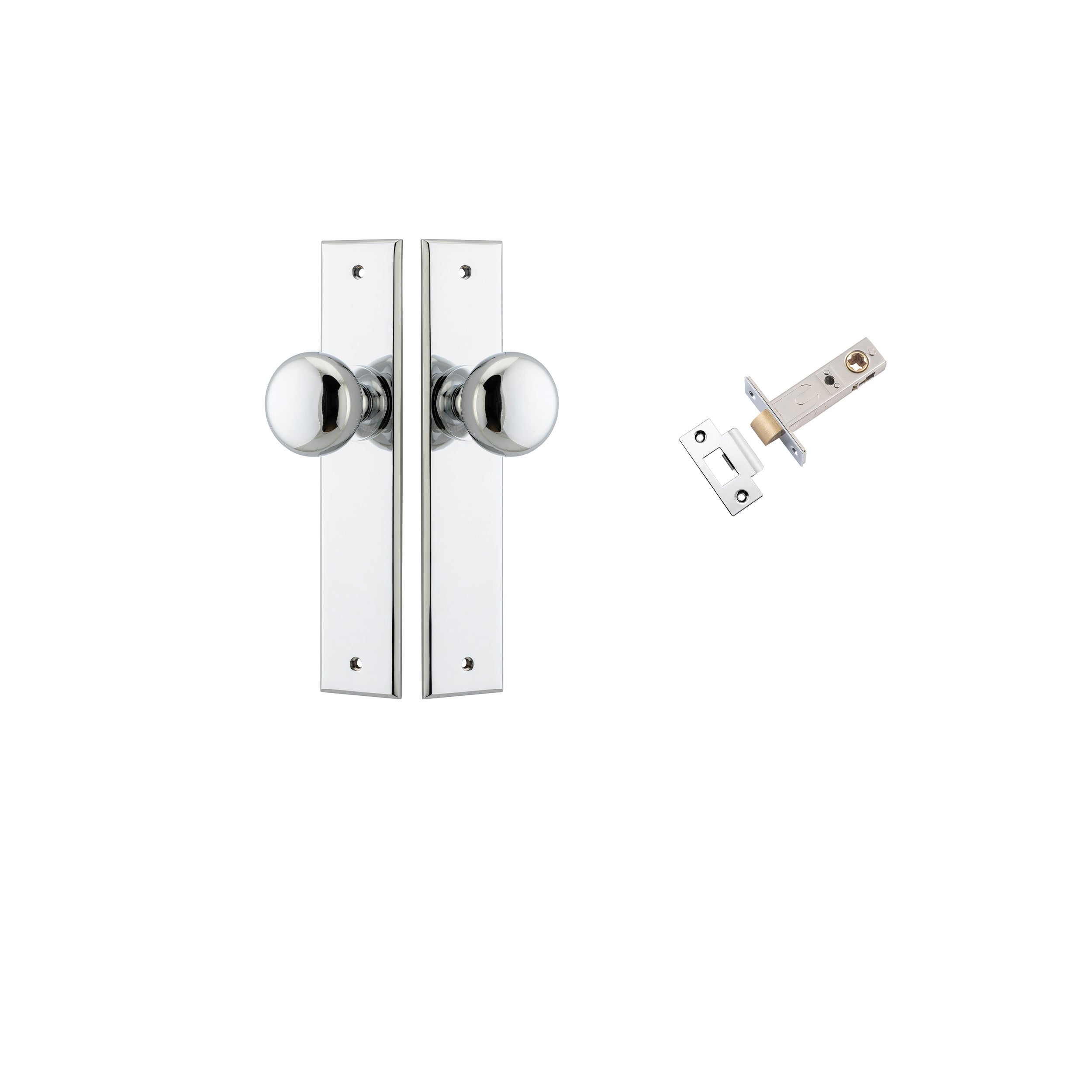 Cambridge  Knob - Chamfered Backplate Passage Kit Chrome Plated / Solid Brass