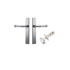 Verona Lever - Rectangular Backplate Passage Kit Satin Chrome / Solid Brass