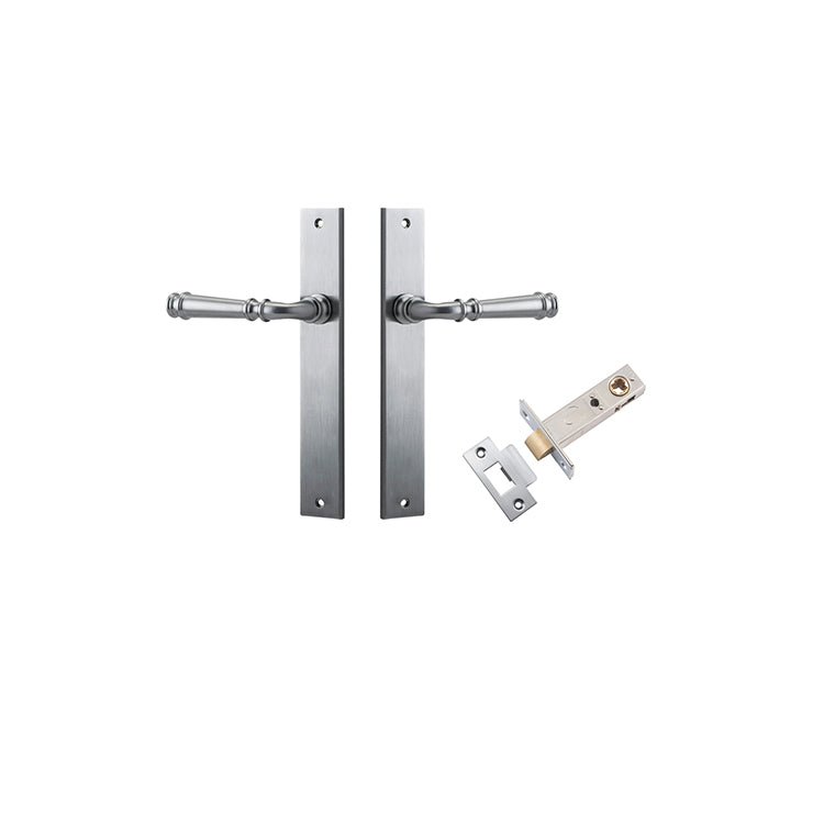 Verona Lever - Rectangular Backplate Passage Kit Satin Chrome / Solid Brass