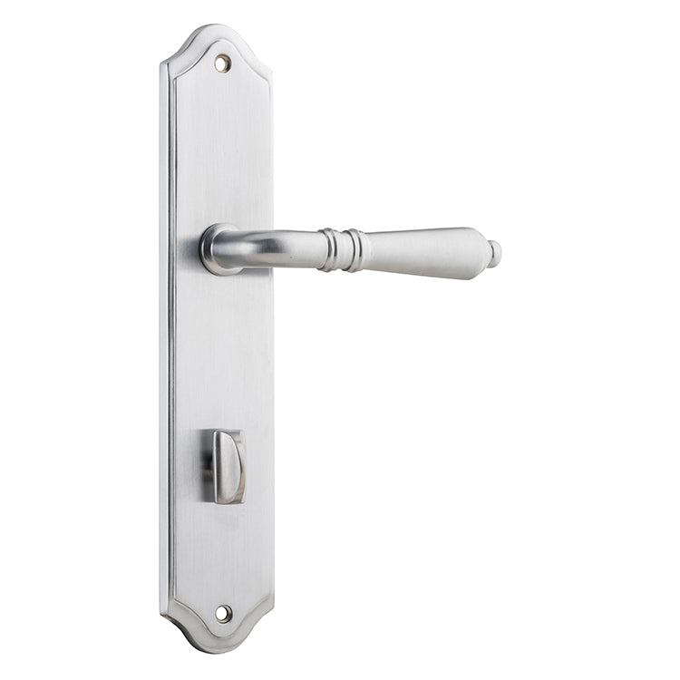 Sarlat Lever - Shouldered Backplate Satin Chrome / Solid Brass