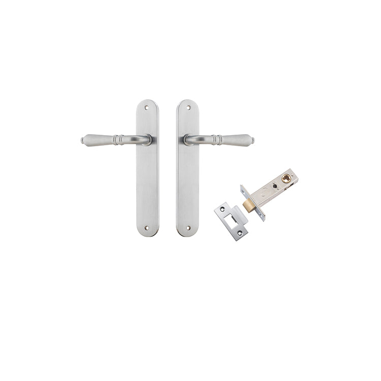 Sarlat Lever - Oval Backplate Passage Kit Satin Chrome / Solid Brass