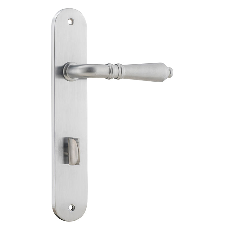 Sarlat Lever - Oval Backplate Satin Chrome / Solid Brass