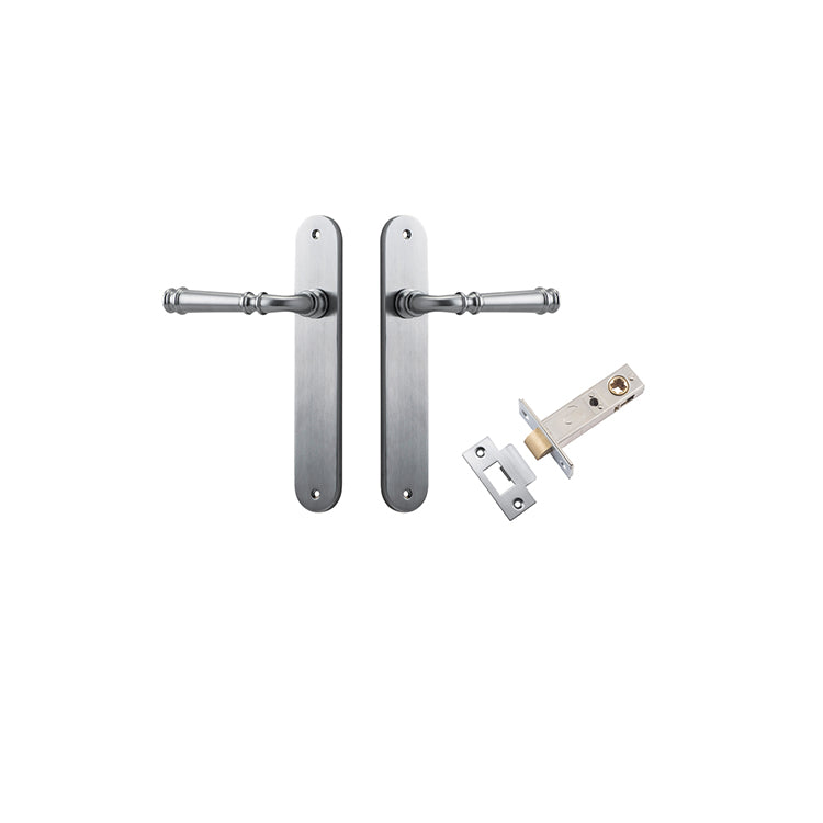 Verona Lever - Oval Backplate Passage Kit Satin Chrome / Solid Brass